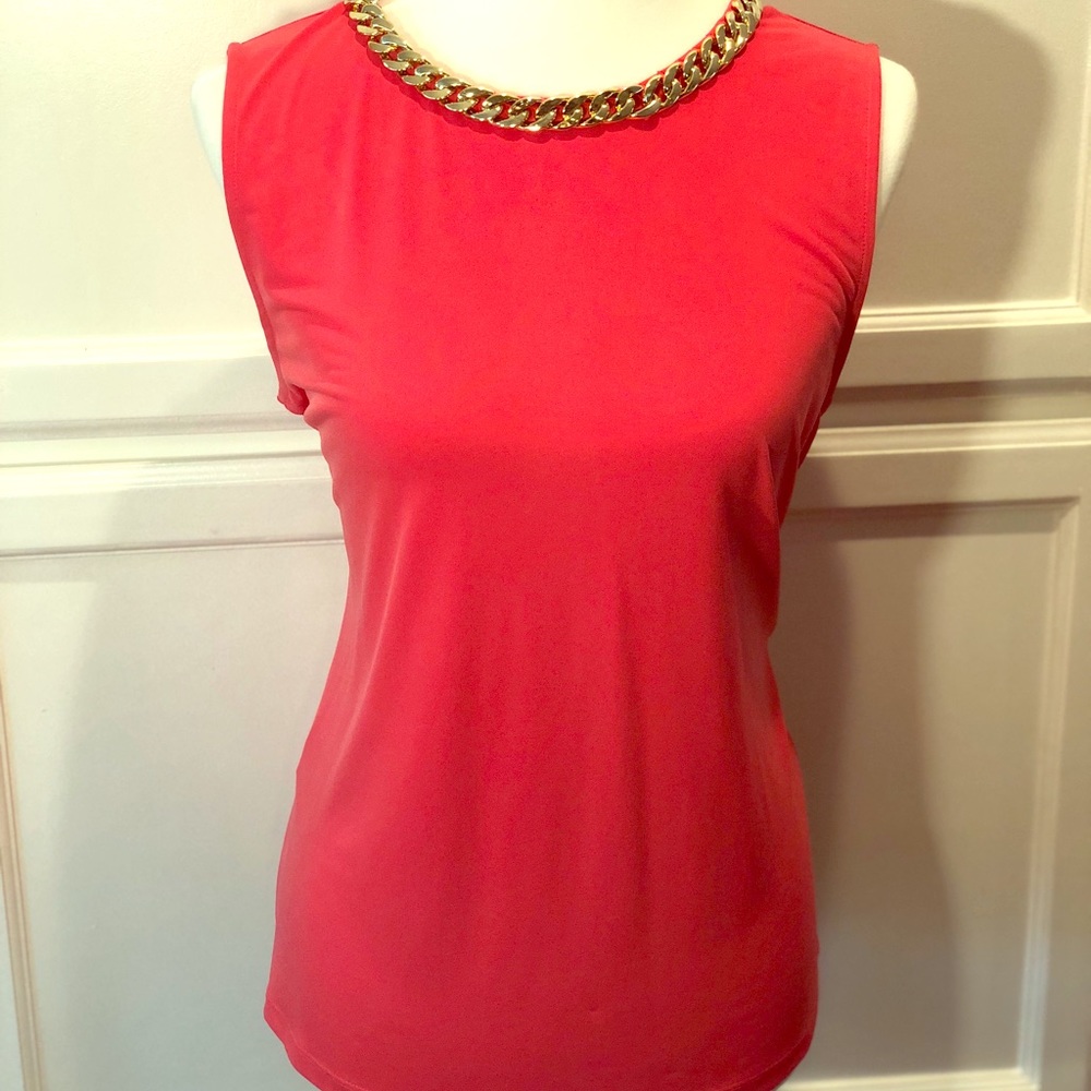Gorgeous Jewelry detailed pink peachy top
